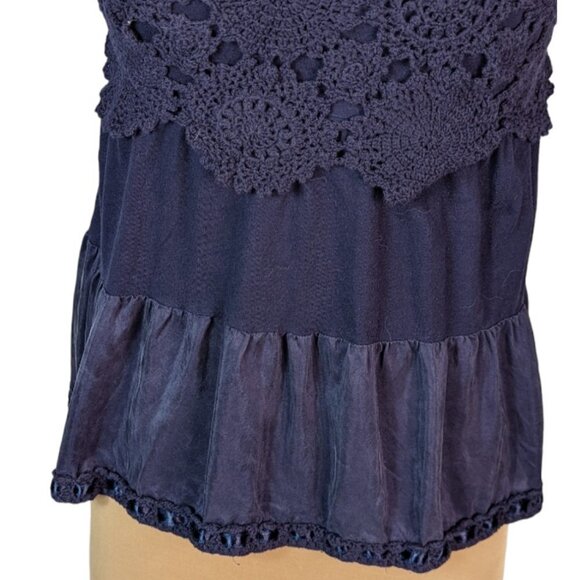 ANTHROPOLOGIE LITTLE YELLOW BUTTON Cotton and Silk Crochet Lace Embroidered Top - Picture 8 of 14